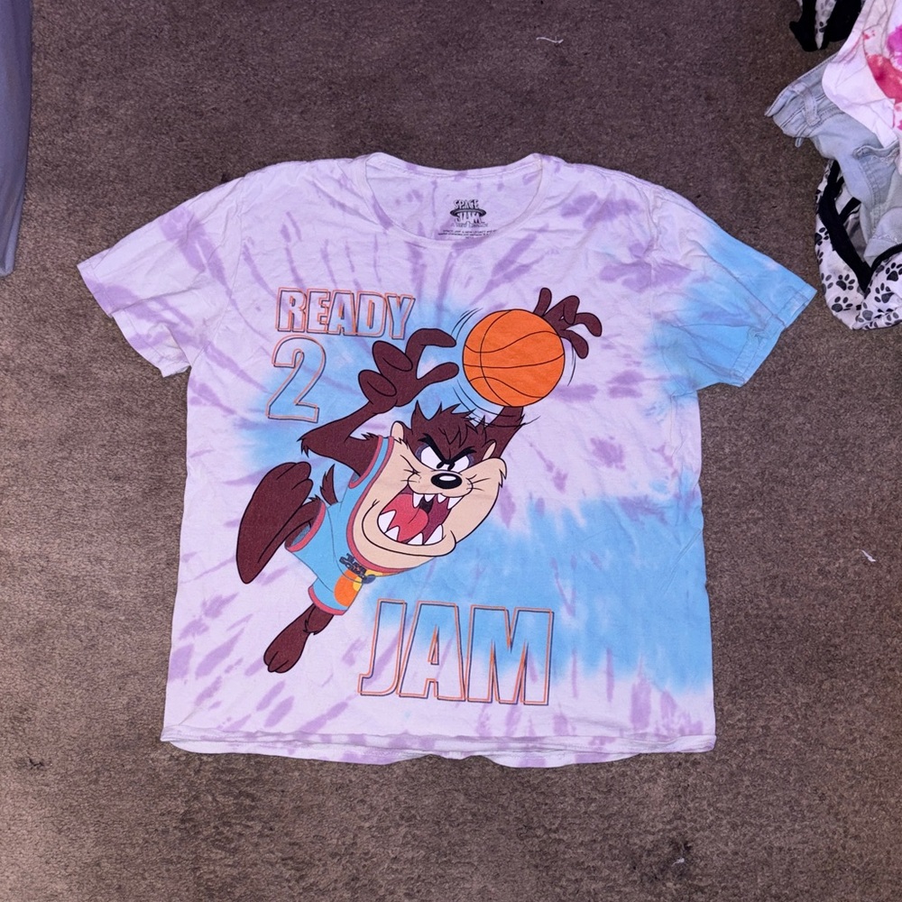Warner Bros. Taz Kids Tie-Dye Shirt - Purple and Blue